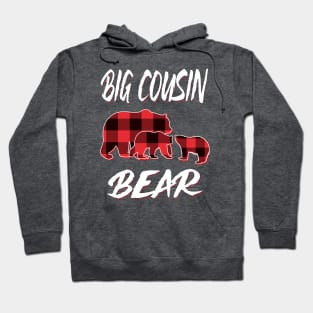 Big Cousin Bear Red Plaid Christmas Pajama Matching Family Gift Hoodie